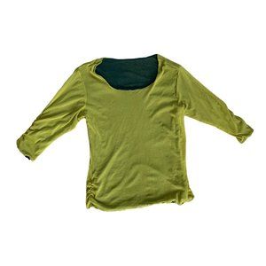 Y2K Sheer Ruched Green Reversible Top